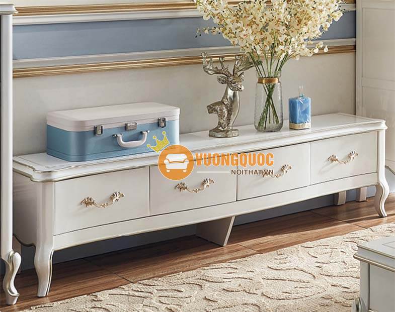 Các mẫu kệ tivi gỗ công nghiệp phong cách cổ điển